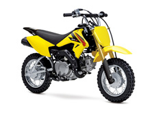 New 2017 SUZUKI DR-Z70 CHAMPION YELLOW / SOLID BLACK The time has come to get your little ones on the dirt! The Suzuki 2017 DR-Z70 brings ease and convenience to young riders getting started on two wheels. With an automatic clutch, 3-speed transmission, electric starting and a low 22-inch seat height, this race styled bike will help build confidence and riding ability for young supervised riders. The 67cc engine delivers a smooth, controllable powerband and adult supervisors can adjust its power level so young riders can learn at a proper pace. The DR-Z70 is the ideal way to get your whole family involved in motorcycling!